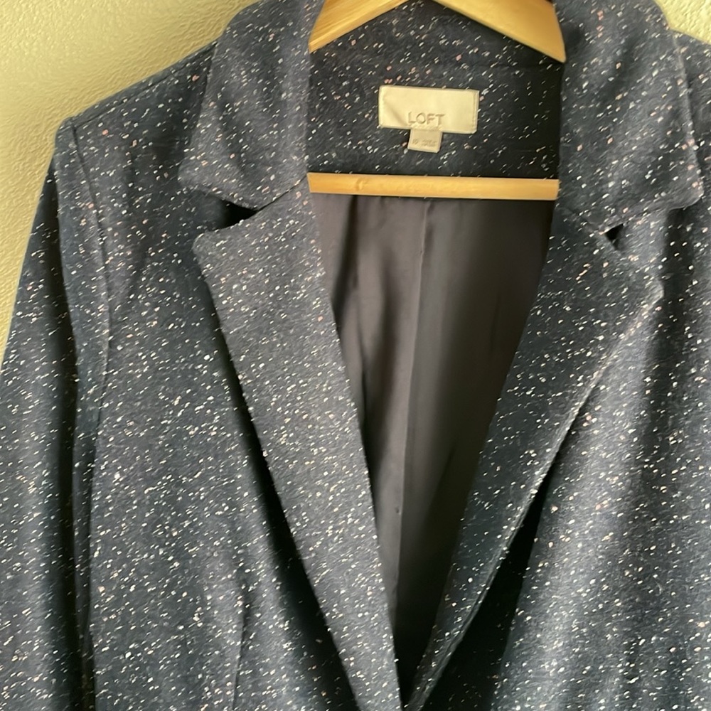 Loft Women’s tweed navy blue jacket | size 10 - Picture 4 of 6